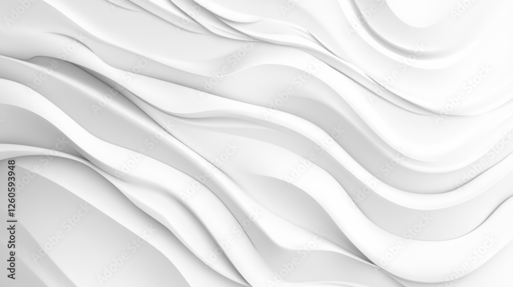 Obraz premium Elegant White Wavy Pattern Background for Modern Design Applications