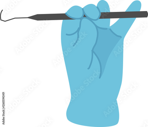 doctor's hand with blue gloves hold a medical tools