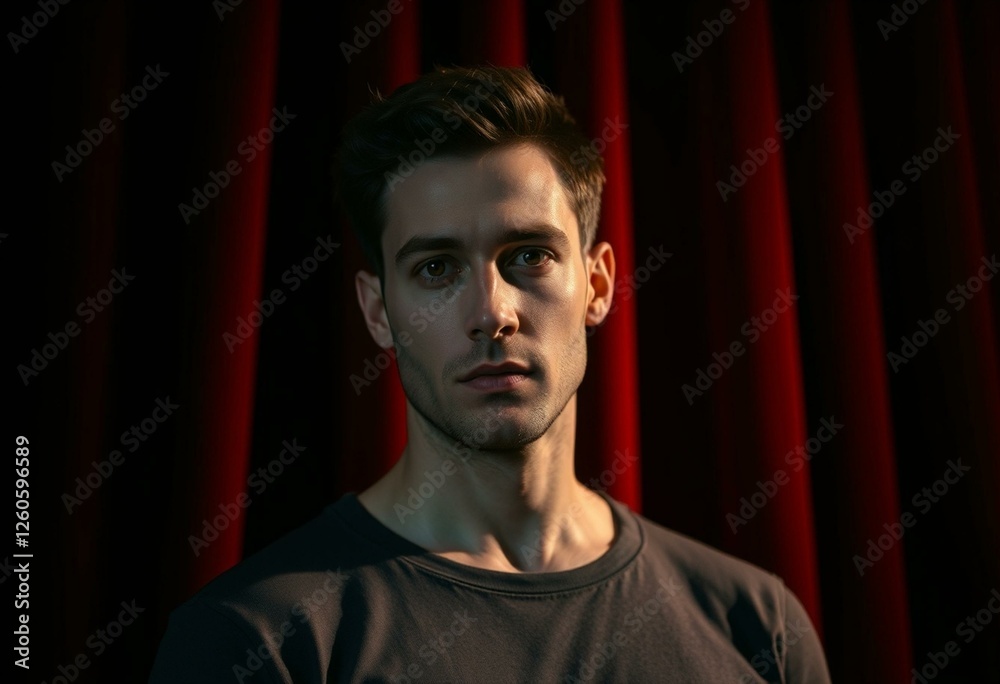 Fototapeta premium Male actor in theatre setting