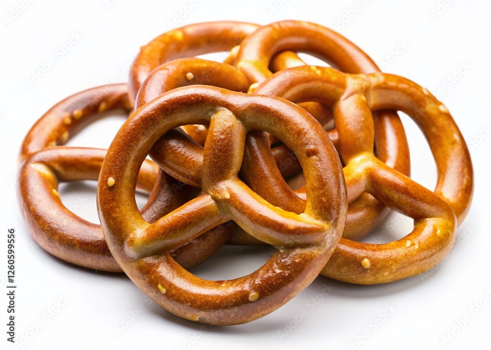 Crispy Pretzels Isolated on White Background - High-Resolution PNG Image for Food Blogs and Packaging Crispy Pretzels Isolated on White Background - High-Resolution PNG Image for Food Blogs and Packaging