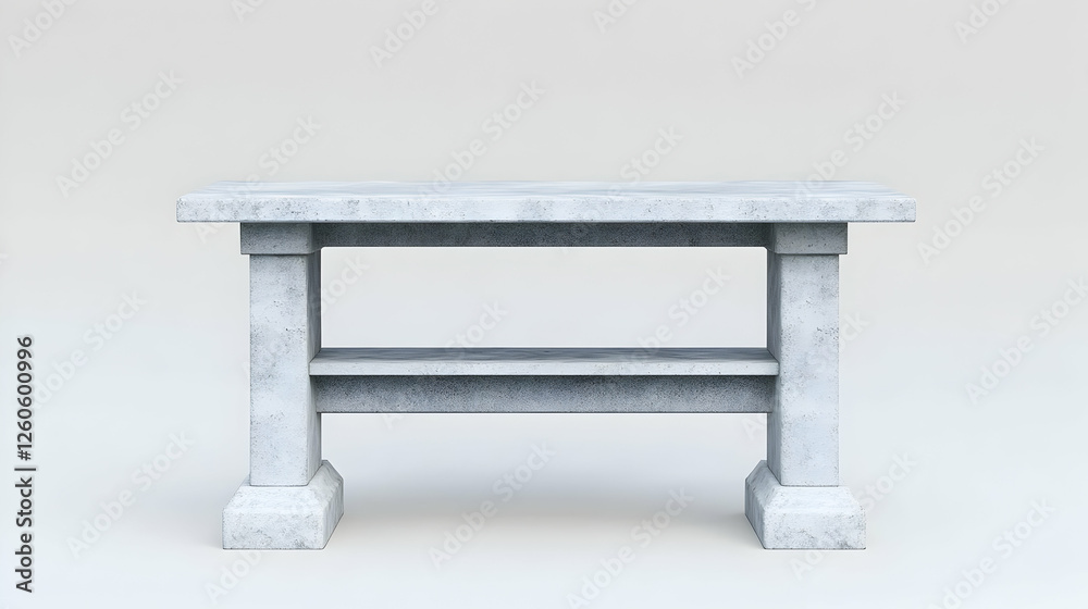 Simple White Stone Table, Empty, Studio Setting. Possible Use Product Display Simple White Stone Table, Empty, Studio Setting. Possible Use Product Display