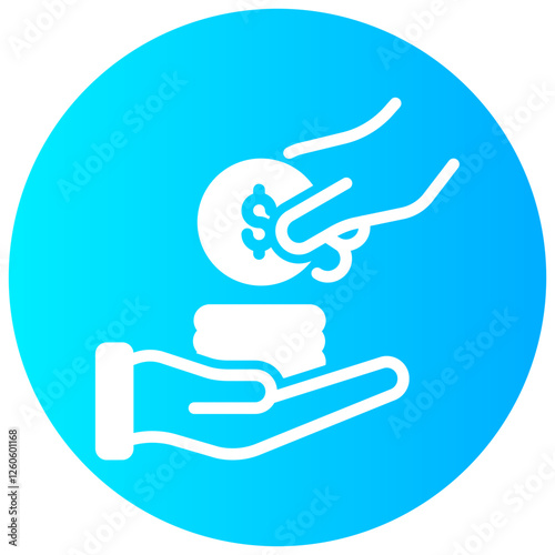 compensation vector round glyph icon