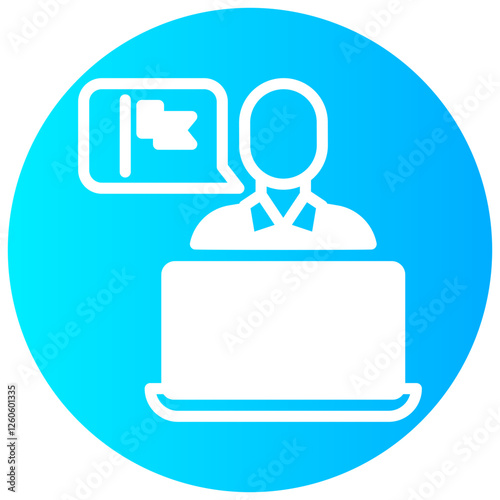 independent work vector round glyph icon