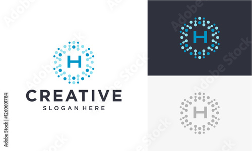 initial H medical modern vector logo