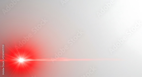 Bright Red Lens Flare Effect on White Background - Abstract Design