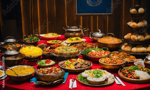 muslims iftari table in ramzan photo