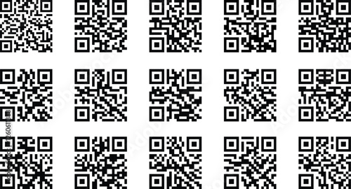 Fake QR code scan me vector illustration. Collection of QR Codes for modern technology.