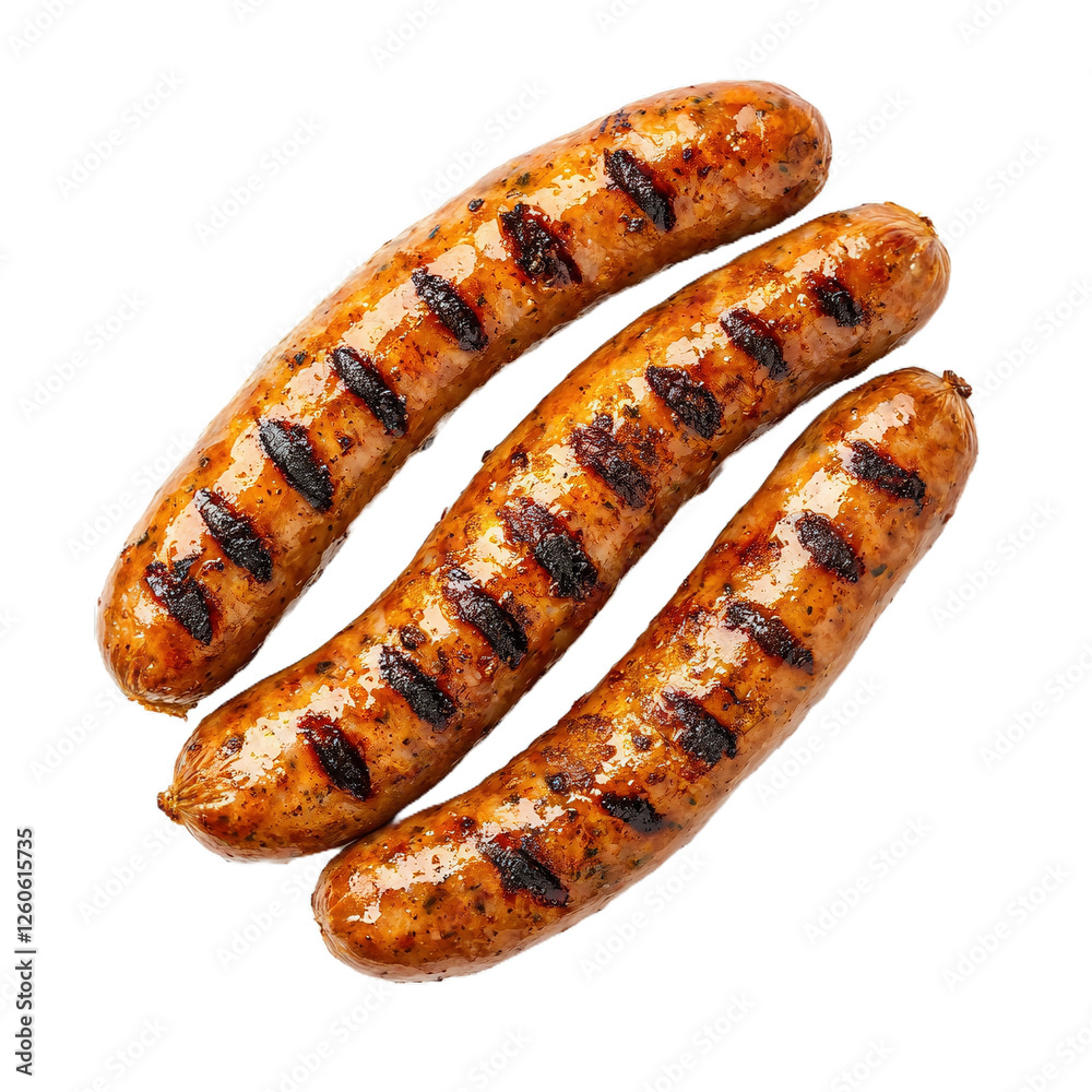 Gegrillte Würste, transparenter Hintergrund Gegrillte Würste, transparenter Hintergrund