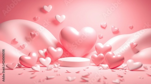 Valentine's day pink 3D background design
