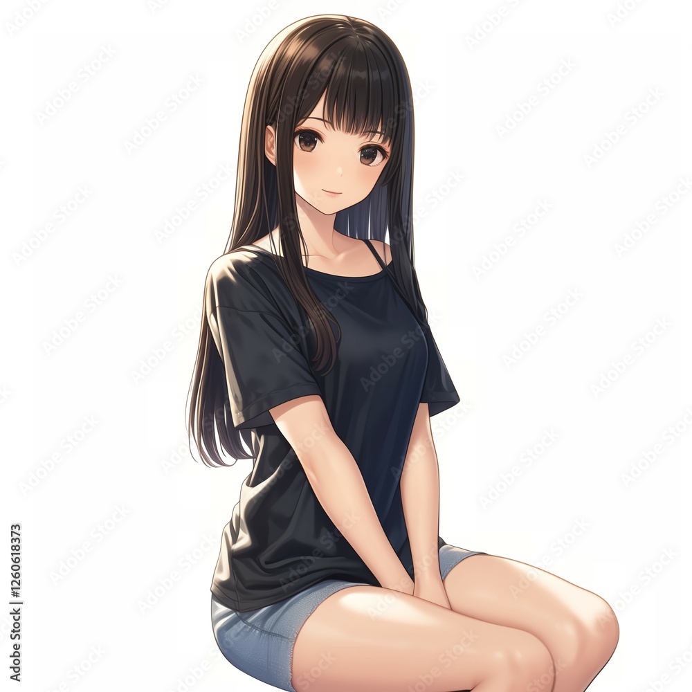 Fototapeta premium アニメ調の美少女の切り抜き用素材