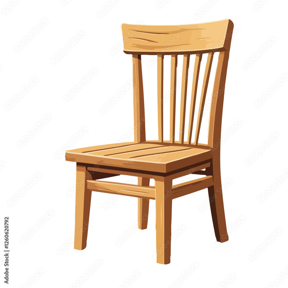 modern wooden chair without pillows vector illustration. modern wooden chair without pillows vector illustration.