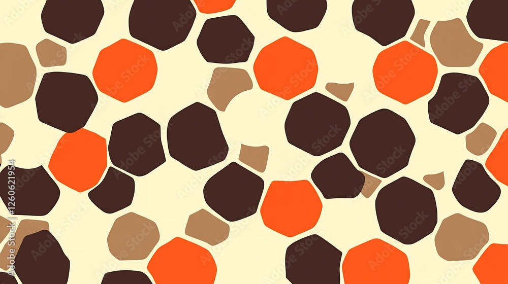 Abstract orange brown hexagon pattern seamlessly repeats. AI Generated Abstract orange brown hexagon pattern seamlessly repeats. AI Generated
