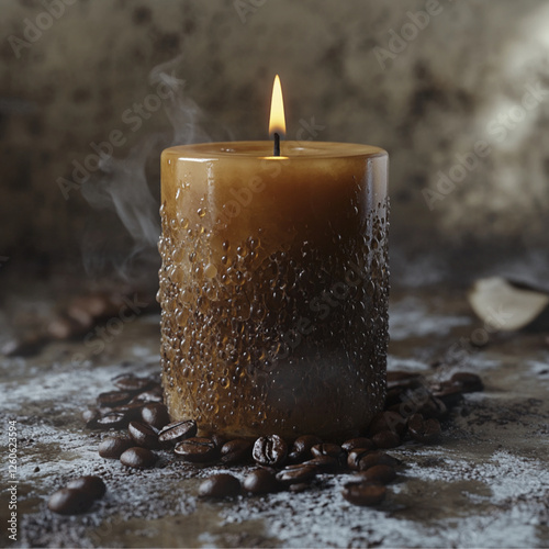 a scented candle made out of coffee and beewax photo