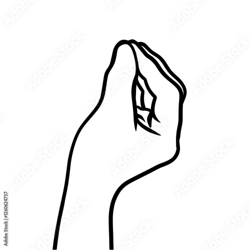 Italian Hand Gesture - Minimalist Line Art Vector Illustration