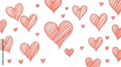 Red Valentine's Day design featuring a love shape on a white background