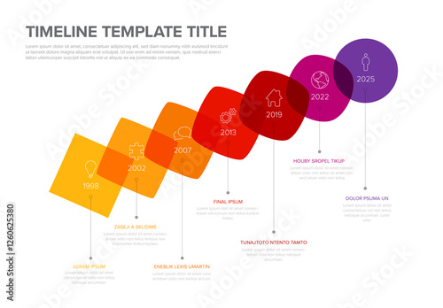 Obraz na płótnie Colorful Business Timeline Template with blended shape and color w salonie