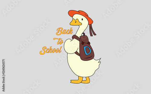 Back to school duck graphic