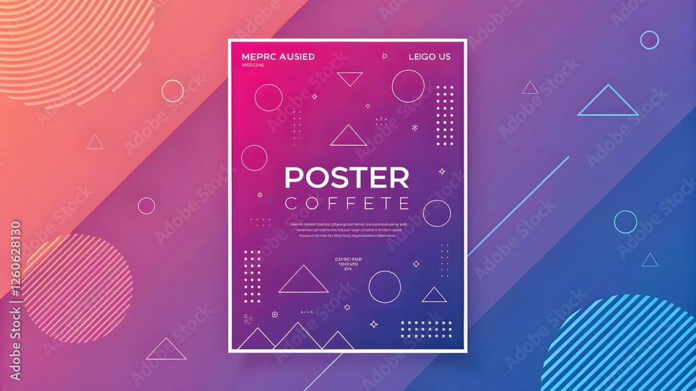 Fototapeta premium Minimalist poster banner with a vibrant gradient background, perfect for modern design and branding