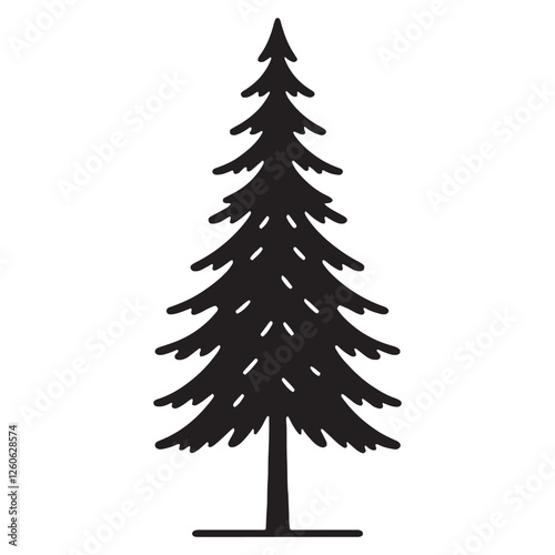 Premium Pine Tree silhouette featuring bold yet graceful detailing - Pine tree illustration - Pine tree vector - Pine silhouette
