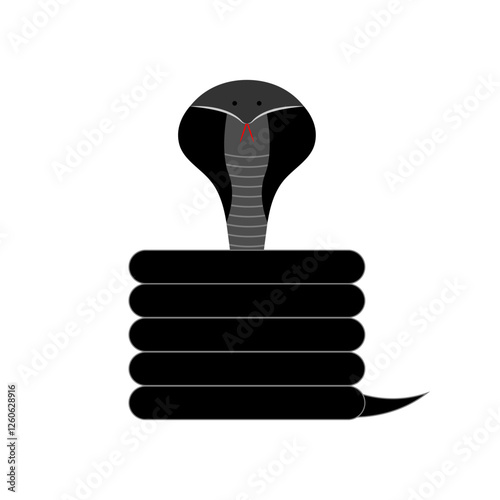 Vector illustration of coiled up snake on transparent background photo