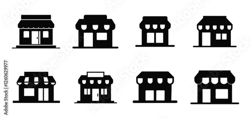 Fototapeta Shop store icon set