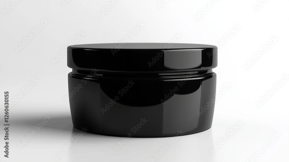 black plastic cosmetic jar isolated on white background black plastic cosmetic jar isolated on white background