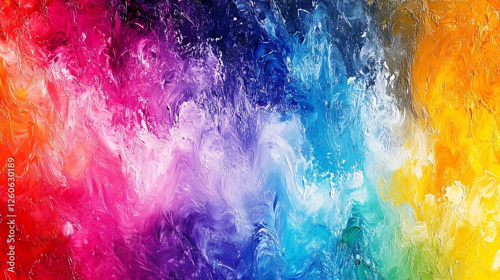 Fototapeta premium Vibrant rainbow swirls dance dynamically a captivating abstract painting. AI Generated