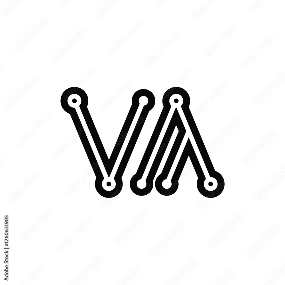 Obraz premium UA monogram logo design letter text name symbol monochrome logotype alphabet character simple logo
