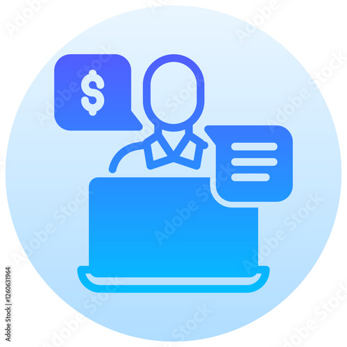freelancer vector round gradient icon