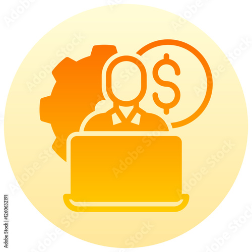 self employed vector round gradient icon