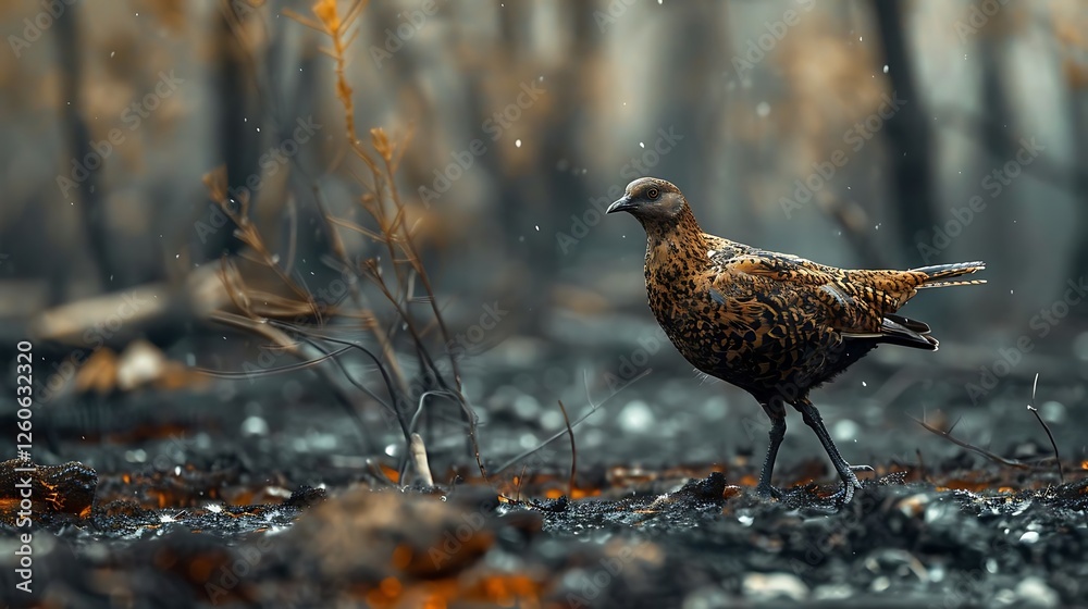 Obraz premium The Heath Hen was a subspecies of the greater prairie chicken, once abundant in the eastern United States. Known for its distinctive mating dance and booming calls, it inhabited coastal scrublands and