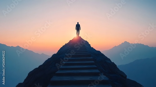 Staircase to the Glowing Light - Symbolic Journey of Resilience and Determination