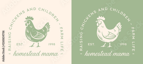 Homestead mama crunchy mom mother's day card gift animal lover shirt design funny quotes raising chickens and children. Farm life homemaker tradwife sahm retro vintage cottagecore green aesthetic.