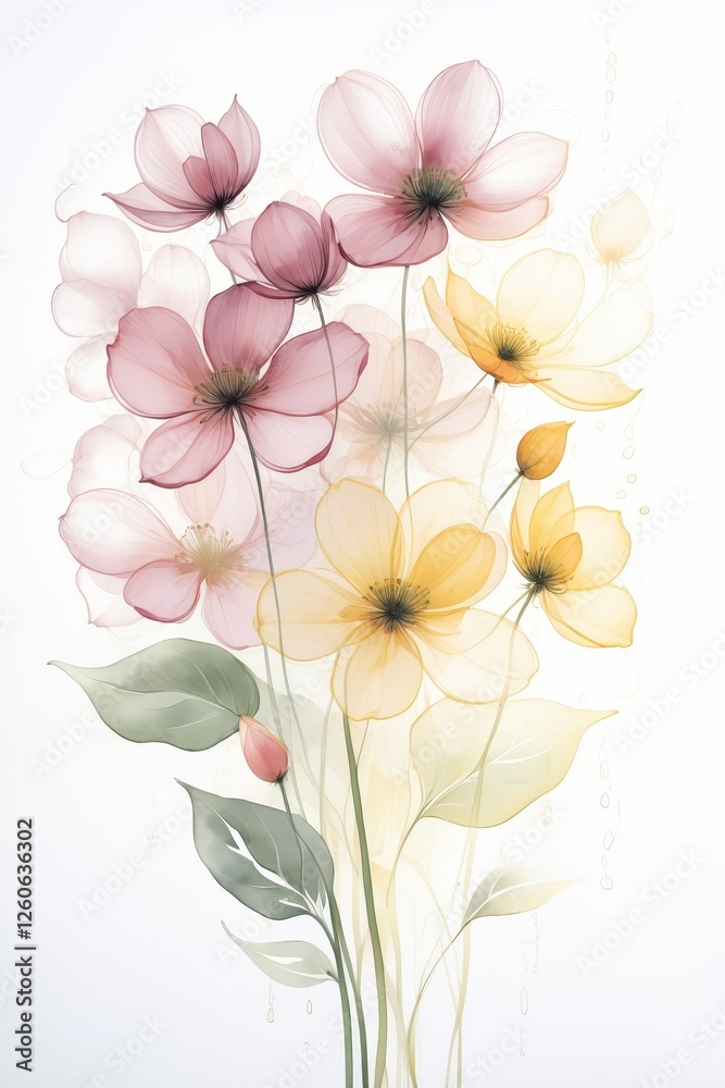 Obraz premium flores estilo acuarela