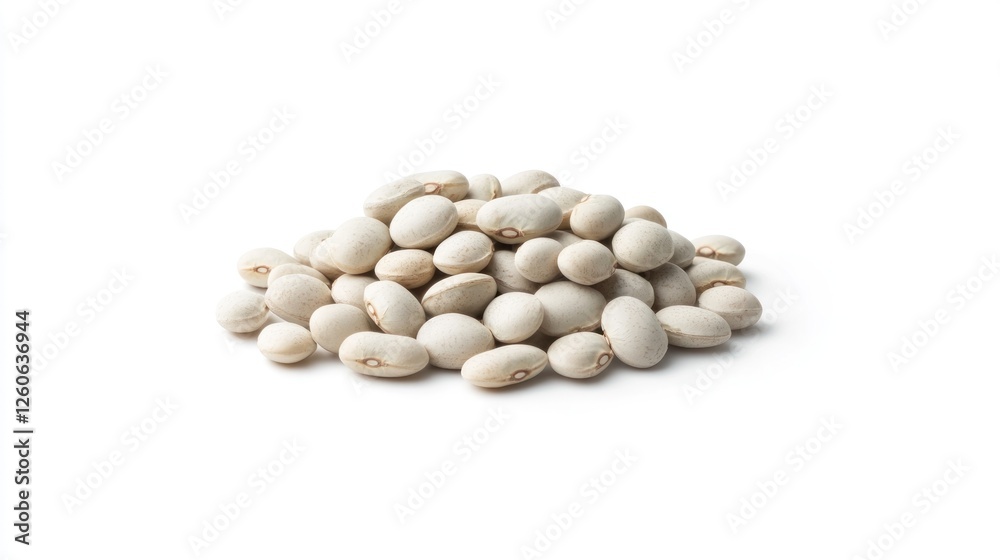 Pile of White Beans Isolated on White Background Pile of White Beans Isolated on White Background