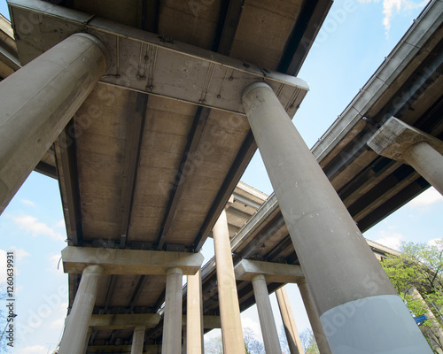 Underside of Spaghetti Junction (Gravelly Hill Interchange), Birmingham, UK.