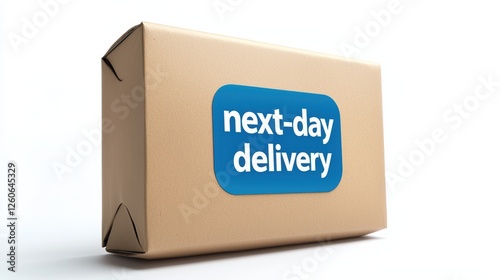 Nextday delivery, brown cardboard box ready for fast and efficient shipping brown photo