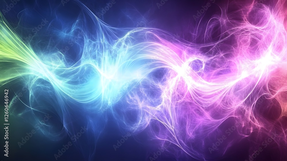 Obraz premium Abstract Colorful Energy Flow Background Swirls Nebula Cosmic Space