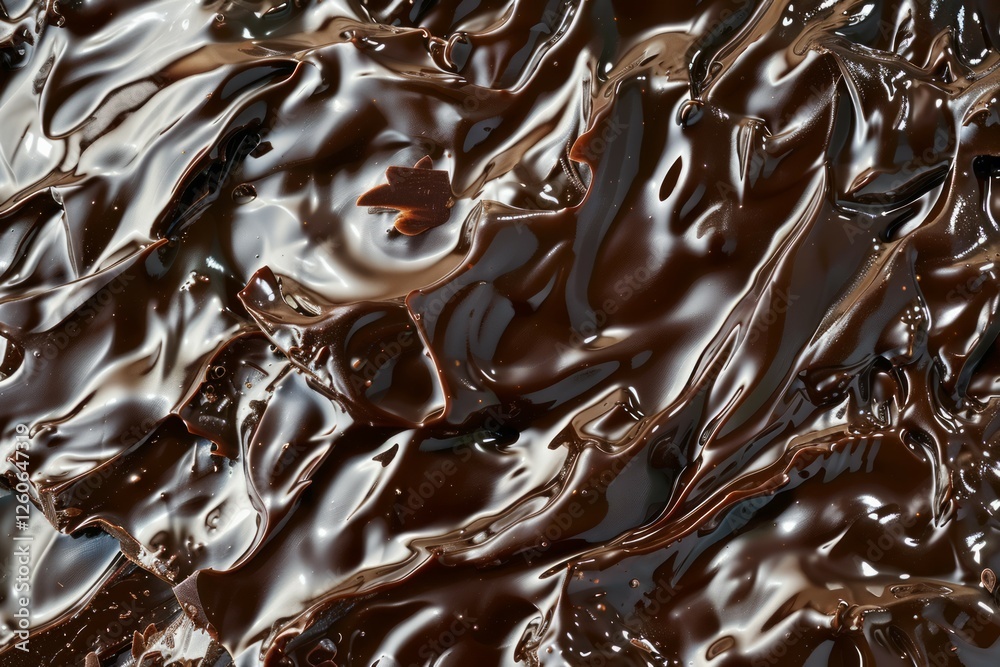 Brown melted liquid chocolate substance texture. Image illustrated food for advertisement