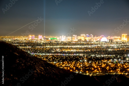 Photography las vegas cityscape skyline and lights at night