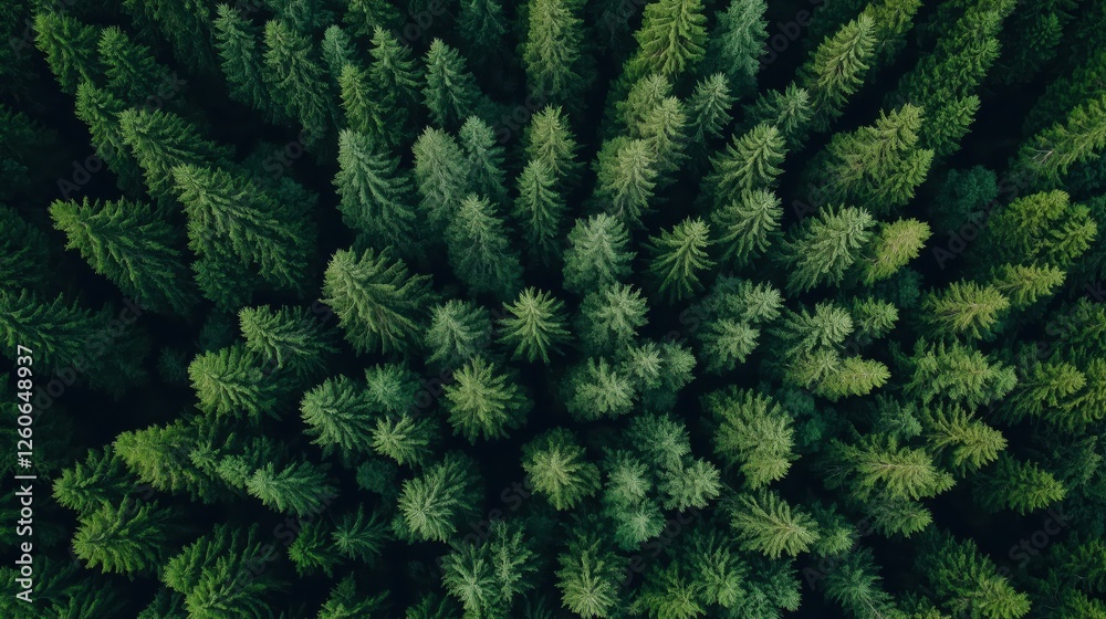Lush green pine forest canopy creating stunning natural pattern Lush green pine forest canopy creating stunning natural pattern