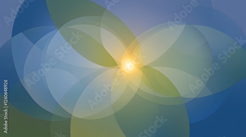 Abstract Blue Green Yellow Overlapping Circles Background