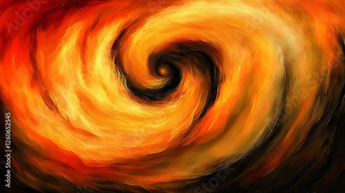 Abstract Swirling Fire Vortex Painting Art