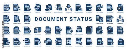 document status glyph set statuses document lifecycle, final in initial progress missing