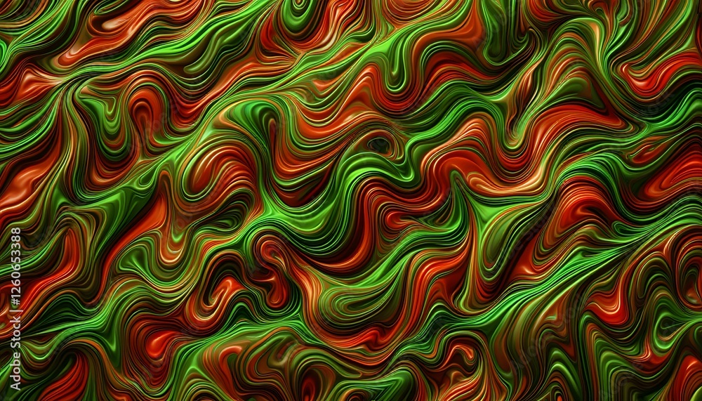 Abstract Swirling Pattern with Green and Red Colors Texture Abstract Swirling Pattern with Green and Red Colors Texture