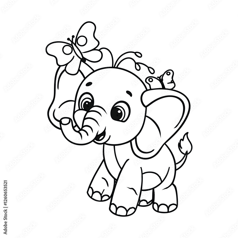 Fototapeta premium A playful cute baby elephant 
