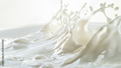 Milk splash close-up, abstract, food photo