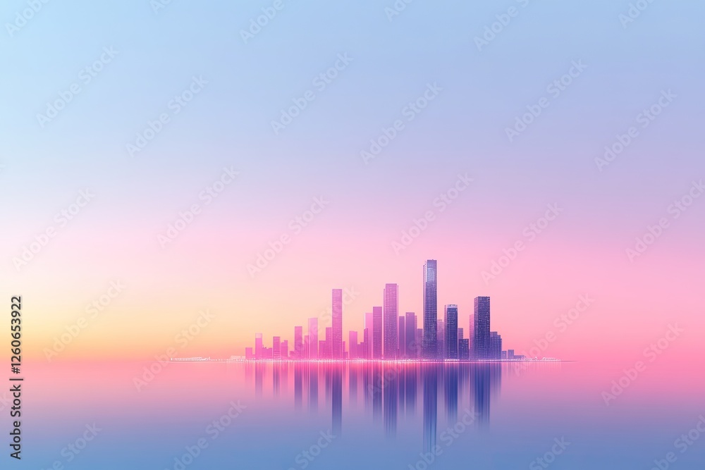Fototapeta premium futuristic financial district skyline stands illuminated against starry night sky symbolizing blockchain digital transformation