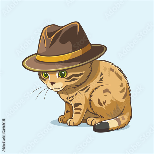 cat in a hat, sniffing out clues
