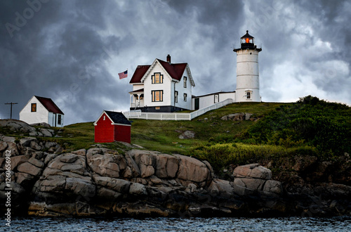 Photography Nubble lighthouse on the coast